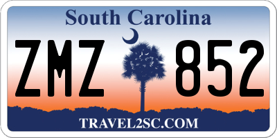 SC license plate ZMZ852