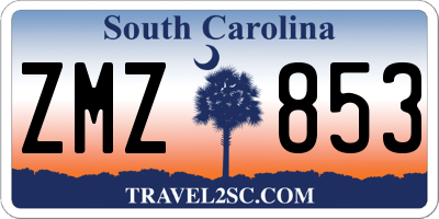 SC license plate ZMZ853