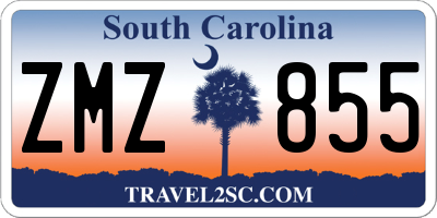 SC license plate ZMZ855