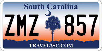 SC license plate ZMZ857