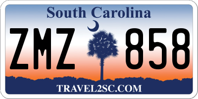 SC license plate ZMZ858
