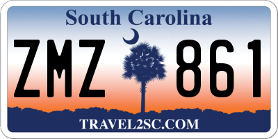 SC license plate ZMZ861