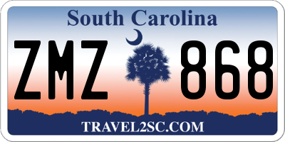 SC license plate ZMZ868