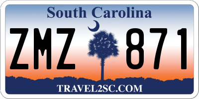 SC license plate ZMZ871