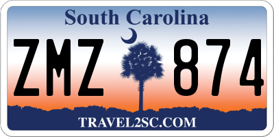 SC license plate ZMZ874