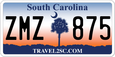 SC license plate ZMZ875