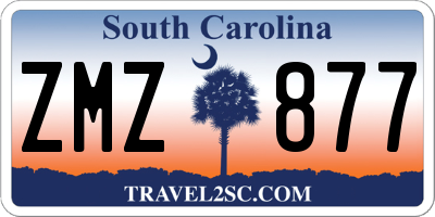 SC license plate ZMZ877