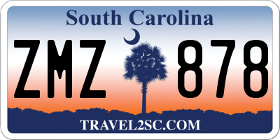 SC license plate ZMZ878