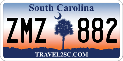 SC license plate ZMZ882