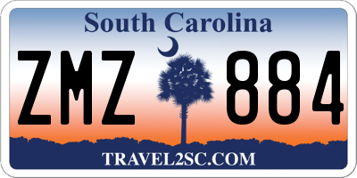 SC license plate ZMZ884