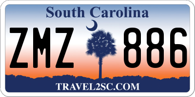 SC license plate ZMZ886