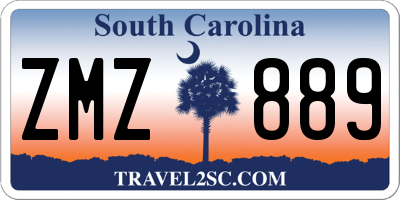 SC license plate ZMZ889