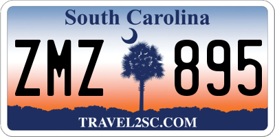 SC license plate ZMZ895