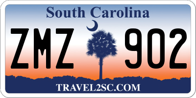 SC license plate ZMZ902