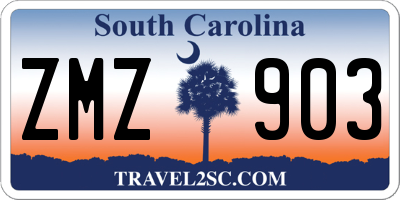 SC license plate ZMZ903