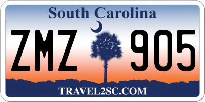 SC license plate ZMZ905