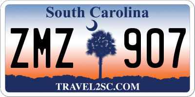 SC license plate ZMZ907