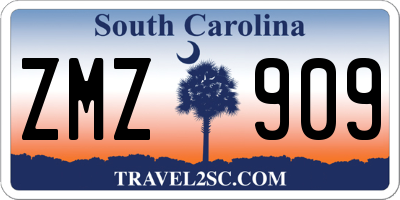 SC license plate ZMZ909