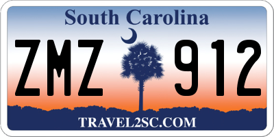 SC license plate ZMZ912