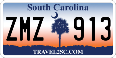 SC license plate ZMZ913