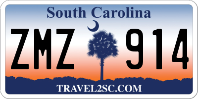 SC license plate ZMZ914