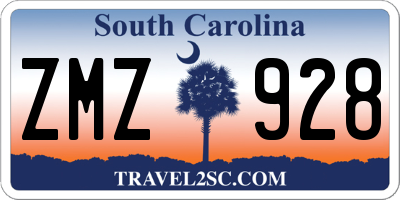 SC license plate ZMZ928