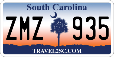 SC license plate ZMZ935