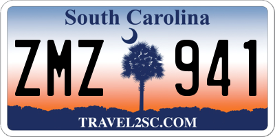 SC license plate ZMZ941