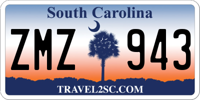 SC license plate ZMZ943