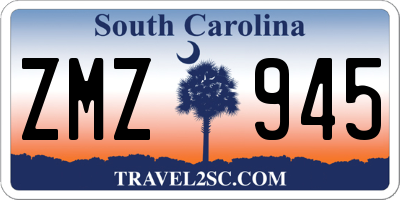 SC license plate ZMZ945