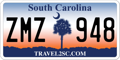 SC license plate ZMZ948