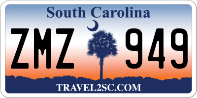 SC license plate ZMZ949