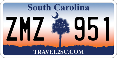 SC license plate ZMZ951