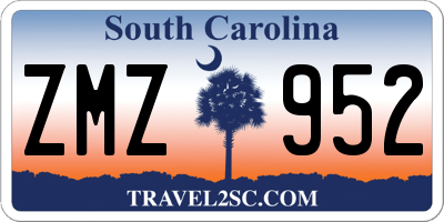 SC license plate ZMZ952