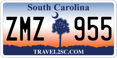 SC license plate ZMZ955