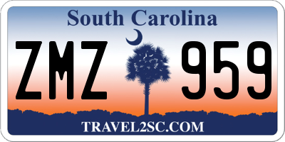 SC license plate ZMZ959