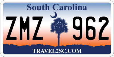 SC license plate ZMZ962