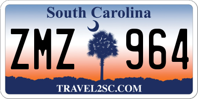 SC license plate ZMZ964