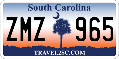 SC license plate ZMZ965