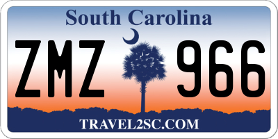 SC license plate ZMZ966