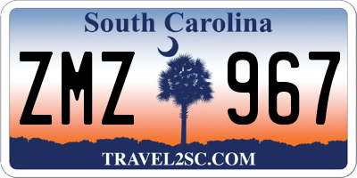 SC license plate ZMZ967