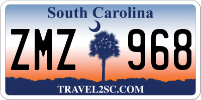 SC license plate ZMZ968
