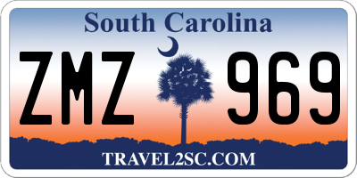 SC license plate ZMZ969
