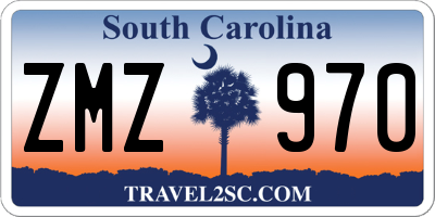 SC license plate ZMZ970