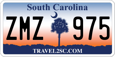 SC license plate ZMZ975