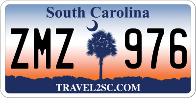 SC license plate ZMZ976