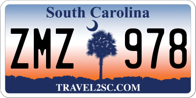 SC license plate ZMZ978