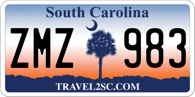 SC license plate ZMZ983