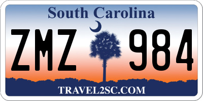 SC license plate ZMZ984