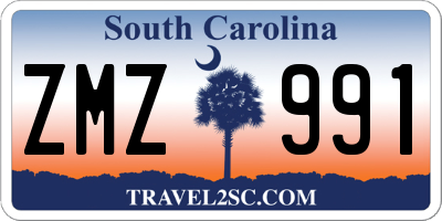 SC license plate ZMZ991